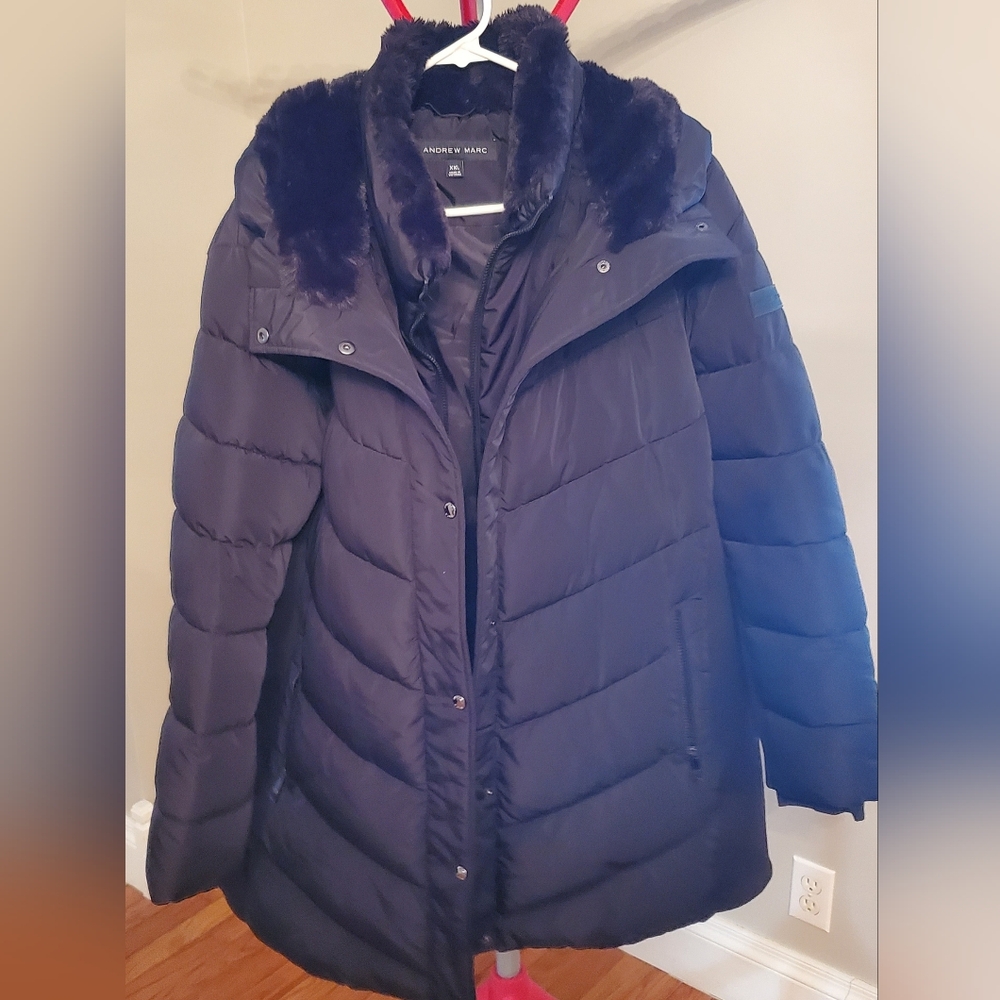 Andrew Marc Black Puffer Coat XXL - Picture 3 of 13